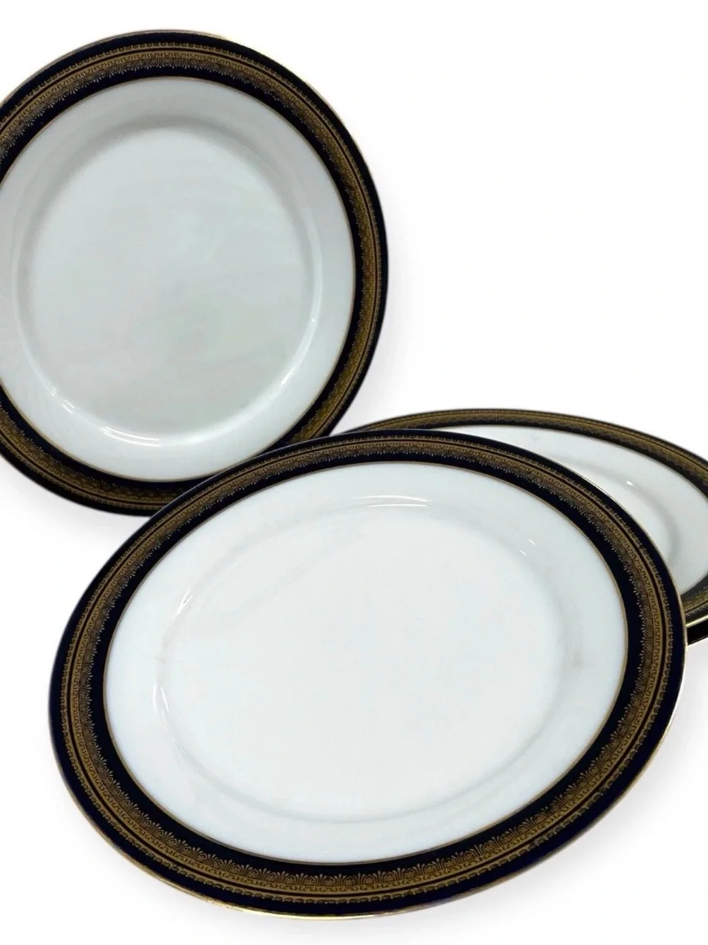 Noritake Legacy Vienna 2796 Set of 4 Dinner Plates 10.5” Blue 24K Gold Trim Vtg